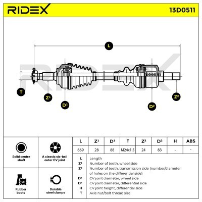 Drive Shaft RIDEX 13D0511 13D0511 - photo 7
