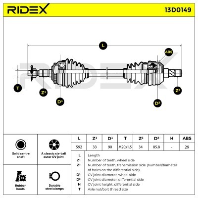 Drive Shaft RIDEX 13D0149 13D0149 - photo 8