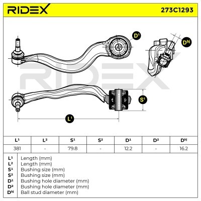 Control Arm RIDEX 273C1293 273C1293 - photo 7