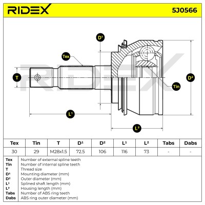 Joint Kit, Drive Shaft RIDEX 5J0566 5J0566 - photo 7