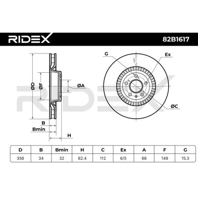 Brake Disc RIDEX 82B1617 82B1617 - photo 7