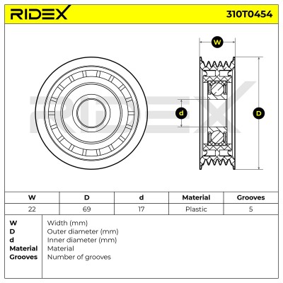 Belt Tensioner V-Ribbed Belt RIDEX 310T0454 310T0454 - photo 7