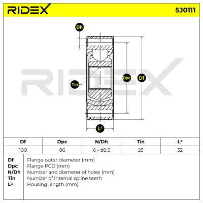 Joint Kit, Drive Shaft RIDEX 5J0111 5J0111 - photo 6