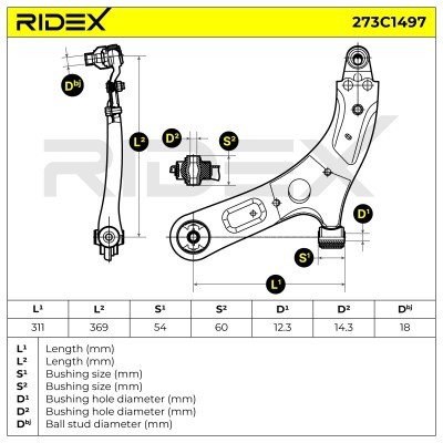 Control Arm RIDEX 273C1497 273C1497 - photo 6