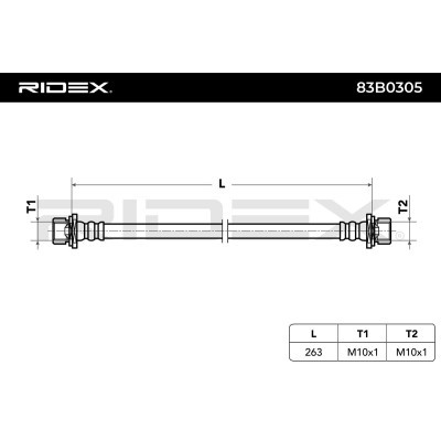 Brake Hose RIDEX 83B0305 83B0305 - photo 3