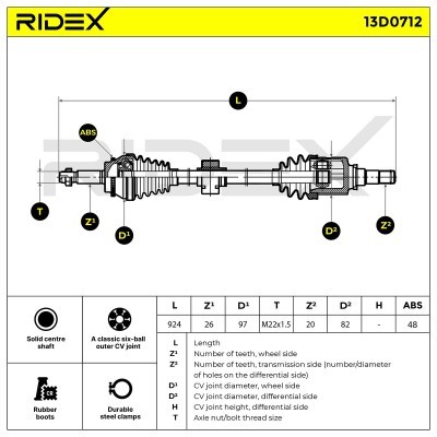 Drive Shaft RIDEX 13D0712 13D0712 - photo 14