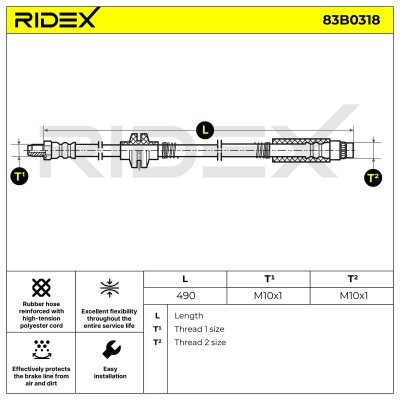 Brake Hose RIDEX 83B0318 83B0318 - photo 2
