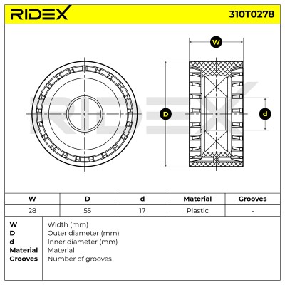 Belt Tensioner V-Ribbed Belt RIDEX 310T0278 310T0278 - photo 6
