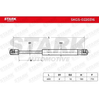 Gas Spring, boot-/cargo area Stark SKGS-0220316 SKGS-0220316 - photo 5