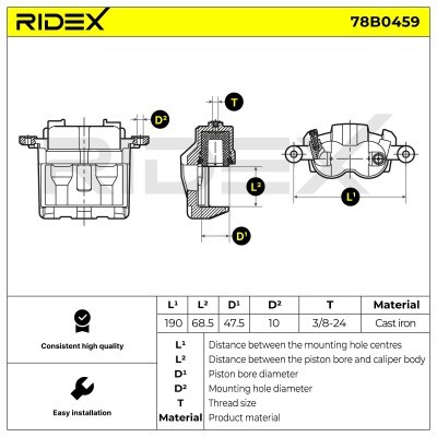 Brake Caliper RIDEX 78B0459 78B0459 - photo 5