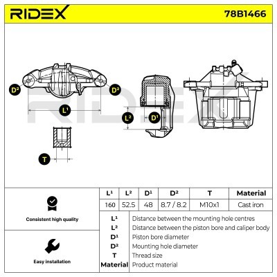 Brake Caliper RIDEX 78B1466 78B1466 - photo 6