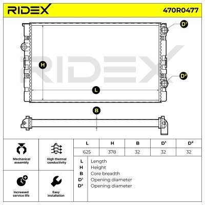 Radiator, Engine Cooling RIDEX 470R0477 470R0477 - photo 5