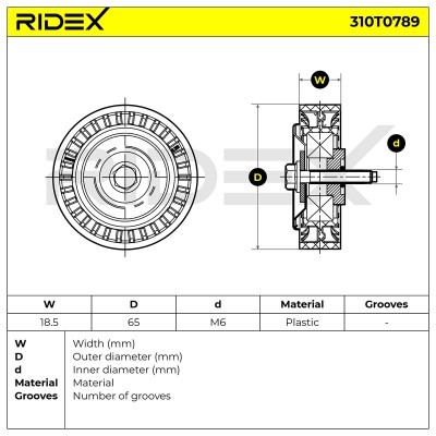 Belt Tensioner V-Ribbed Belt RIDEX 310T0789 310T0789 - photo 6