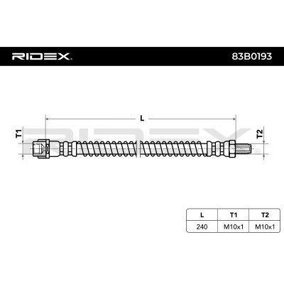 Brake Hose RIDEX 83B0193 83B0193 - photo 3