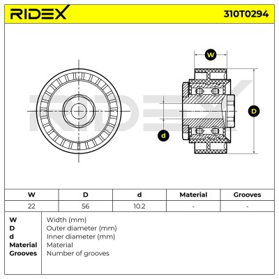 Belt Tensioner V-Ribbed Belt RIDEX 310T0294 310T0294 - photo 6