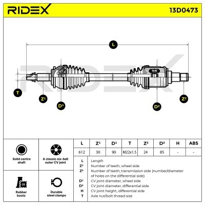 Drive Shaft RIDEX 13D0473 13D0473 - photo 7