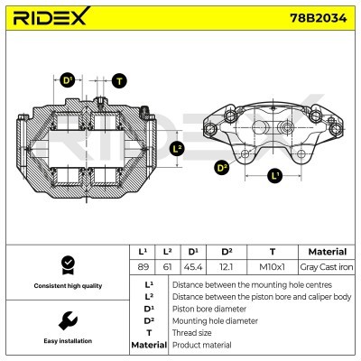 Brake Caliper RIDEX 78B2034 78B2034 - photo 6