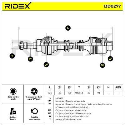 Drive Shaft RIDEX 13D0277 13D0277 - photo 6
