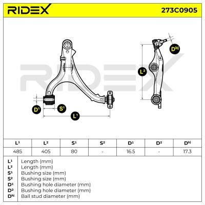 Control Arm RIDEX 273C0905 273C0905 - photo 8