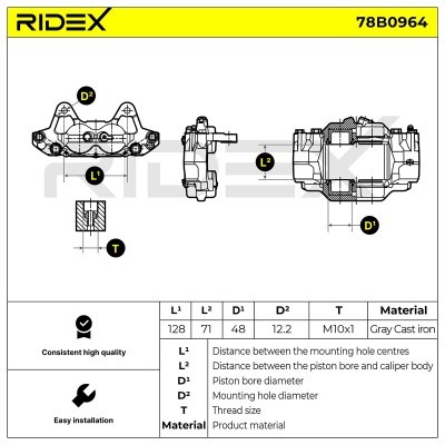 Brake Caliper RIDEX 78B0964 78B0964 - photo 6