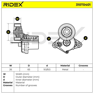 Belt Tensioner V-Ribbed Belt RIDEX 310T0401 310T0401 - photo 6