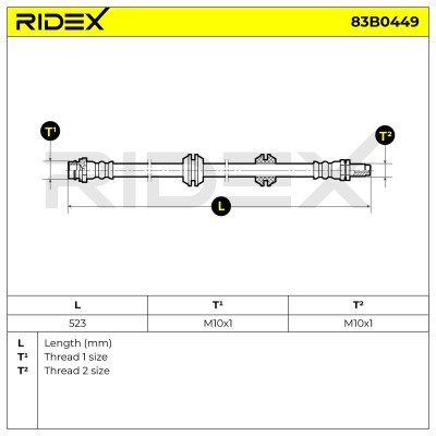 Brake Hose RIDEX 83B0449 83B0449 - photo 5