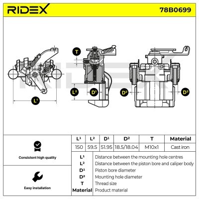 Brake Caliper RIDEX 78B0699 78B0699 - photo 5