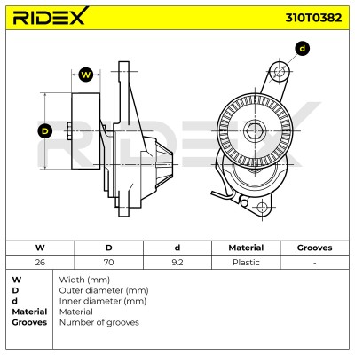 Belt Tensioner V-Ribbed Belt RIDEX 310T0382 310T0382 - photo 6