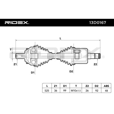 Drive Shaft RIDEX 13D0167 13D0167 - photo 6