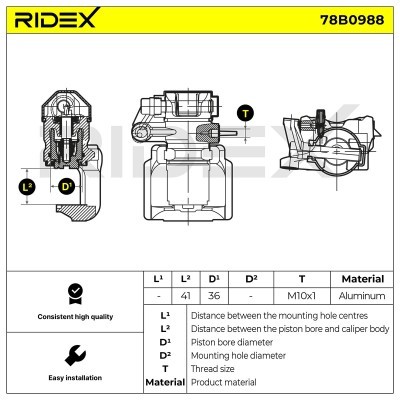 Brake Caliper RIDEX 78B0988 78B0988 - photo 6
