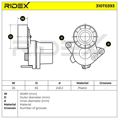 Belt Tensioner V-Ribbed Belt RIDEX 310T0393 310T0393 - photo 5