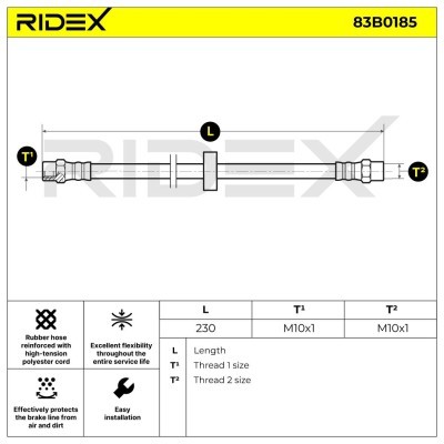 Brake Hose RIDEX 83B0185 83B0185 - photo 3