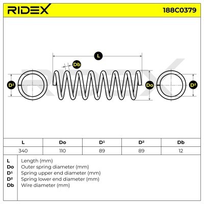 Suspension Spring RIDEX 188C0379 188C0379 - photo 5
