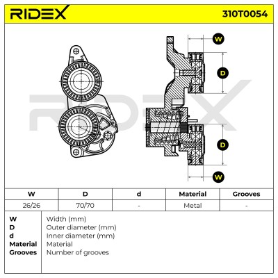 Belt Tensioner V-Ribbed Belt RIDEX 310T0054 310T0054 - photo 6