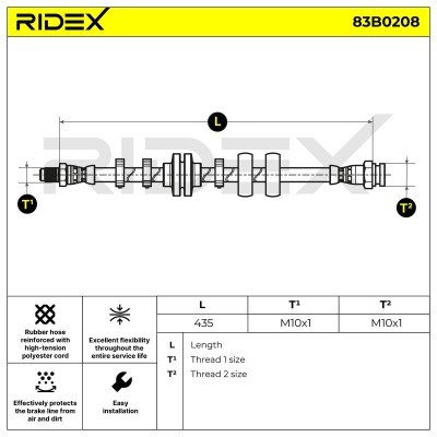 Brake Hose RIDEX 83B0208 83B0208 - photo 2