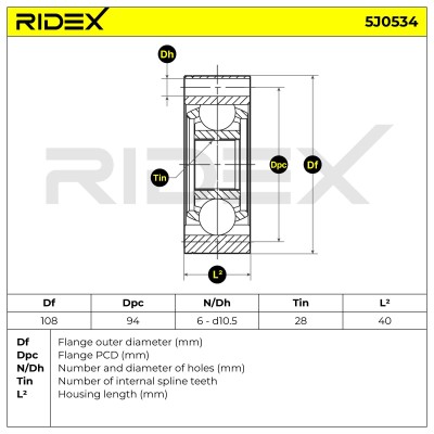 Joint Kit, Drive Shaft RIDEX 5J0534 5J0534 - photo 6