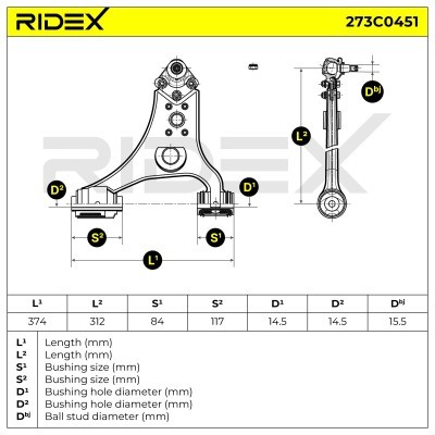 Control Arm RIDEX 273C0451 273C0451 - photo 6