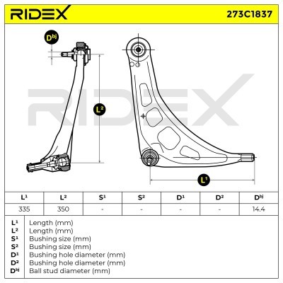 Control Arm RIDEX 273C1837 273C1837 - photo 8