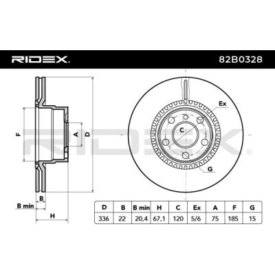 Brake Disc RIDEX 82B0328 82B0328 - photo 6