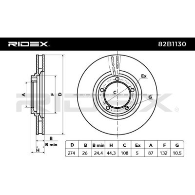Brake Disc RIDEX 82B1130 82B1130 - photo 3