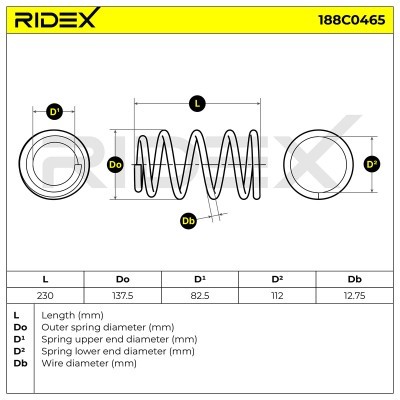 Suspension Spring RIDEX 188C0465 188C0465 - photo 5