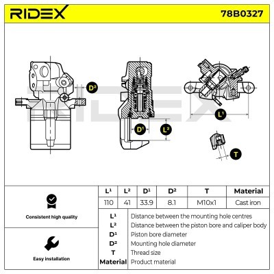 Brake Caliper RIDEX 78B0327 78B0327 - photo 6