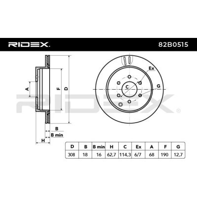 Brake Disc RIDEX 82B0515 82B0515 - photo 3