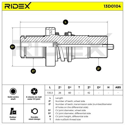Drive Shaft RIDEX 13D0104 13D0104 - photo 5
