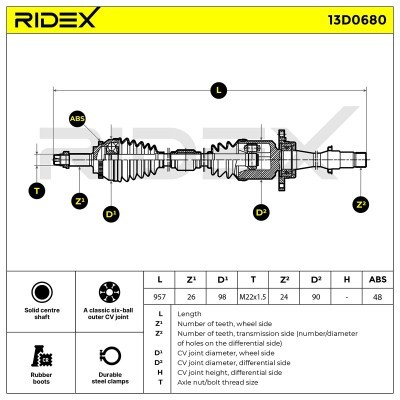 Drive Shaft RIDEX 13D0680 13D0680 - photo 5