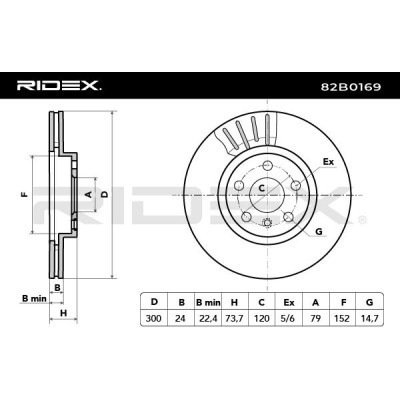Brake Disc RIDEX 82B0169 82B0169 - photo 5