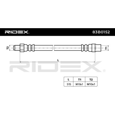 Brake Hose RIDEX 83B0152 83B0152 - photo 3