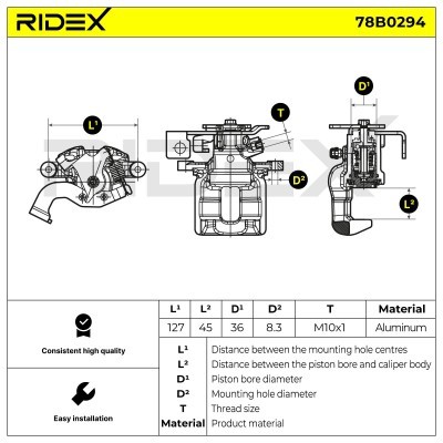 Brake Caliper RIDEX 78B0294 78B0294 - photo 5