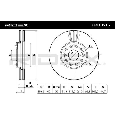 Brake Disc RIDEX 82B0716 82B0716 - photo 3