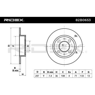 Brake Disc RIDEX 82B0653 82B0653 - photo 3